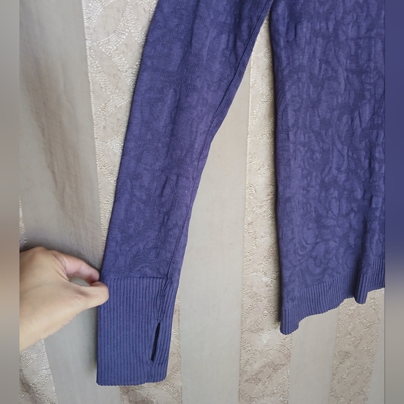 💎 Lululemon Women's Athletic Top REST LESS 1/2 Zip Women's Purple #0360 - Picture 9 of 11
